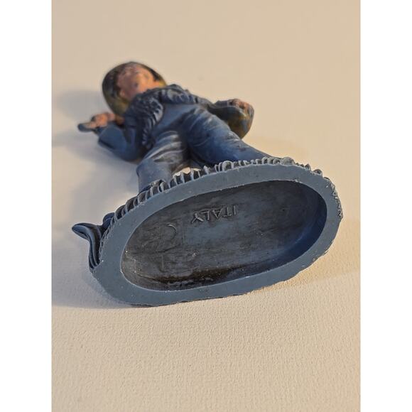 Vintage PURPLE Boy w Bindle Nativity Manger Figurine Figure ITALY Old 4.25" Rare - Picture 7 of 7